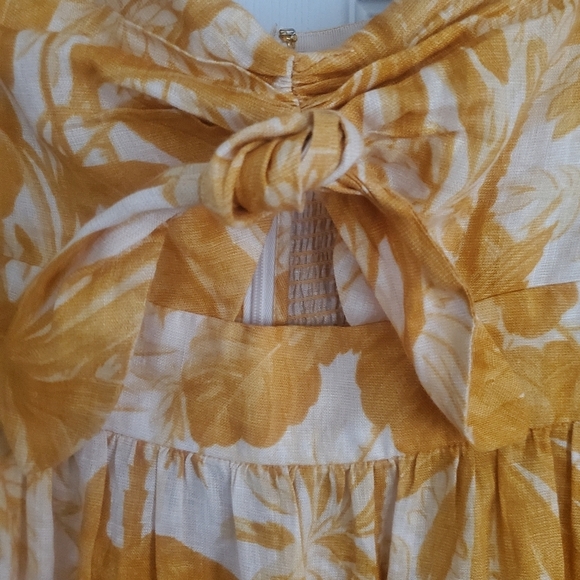 Zimmerman Mae Tie Tiered All Over Floral Print Maxi Dress, Size 2 100% Linen - Picture 10 of 12